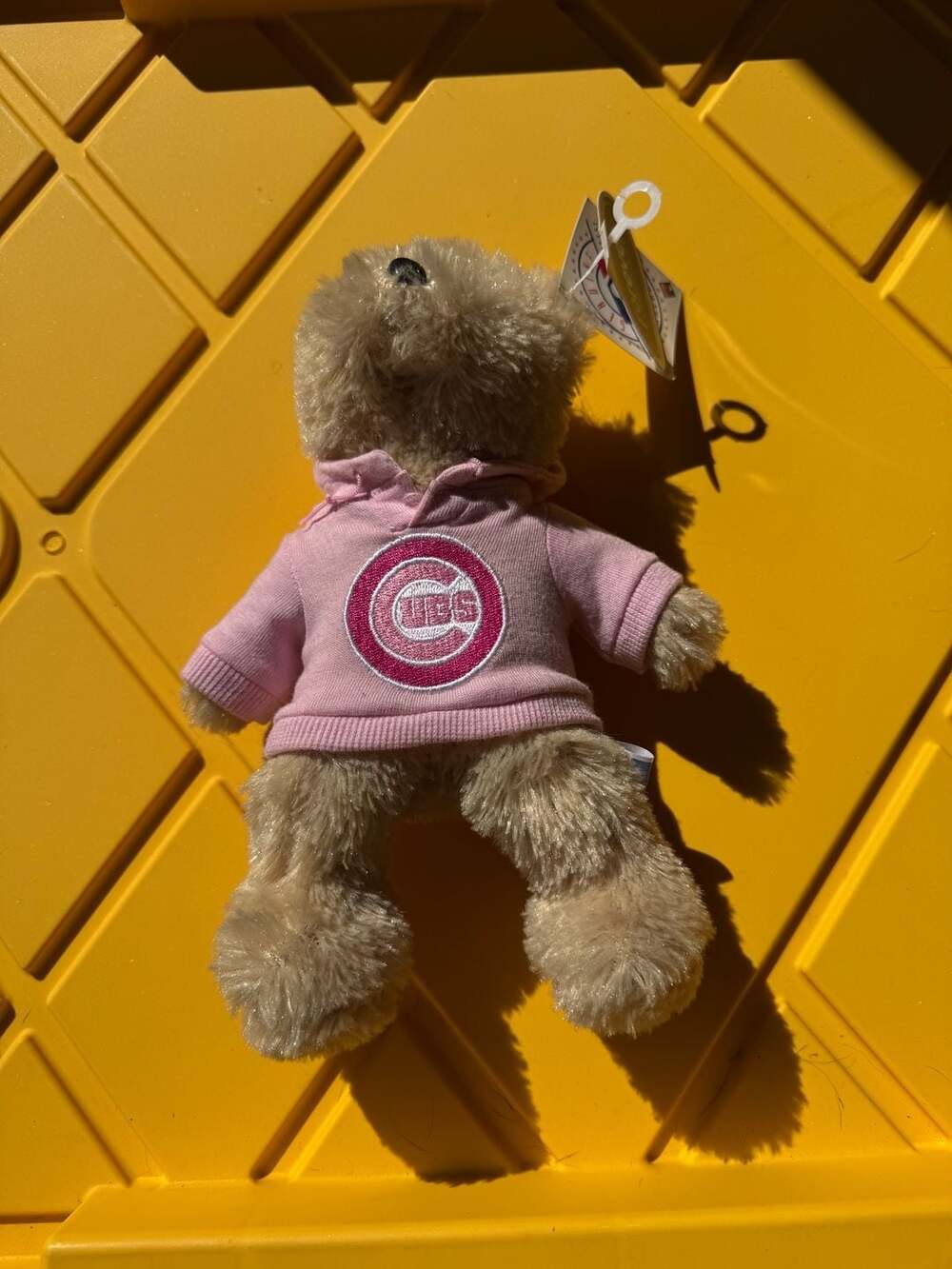 Forever Collectibles Chicago Cubs Plush Bear Pink Hoodie